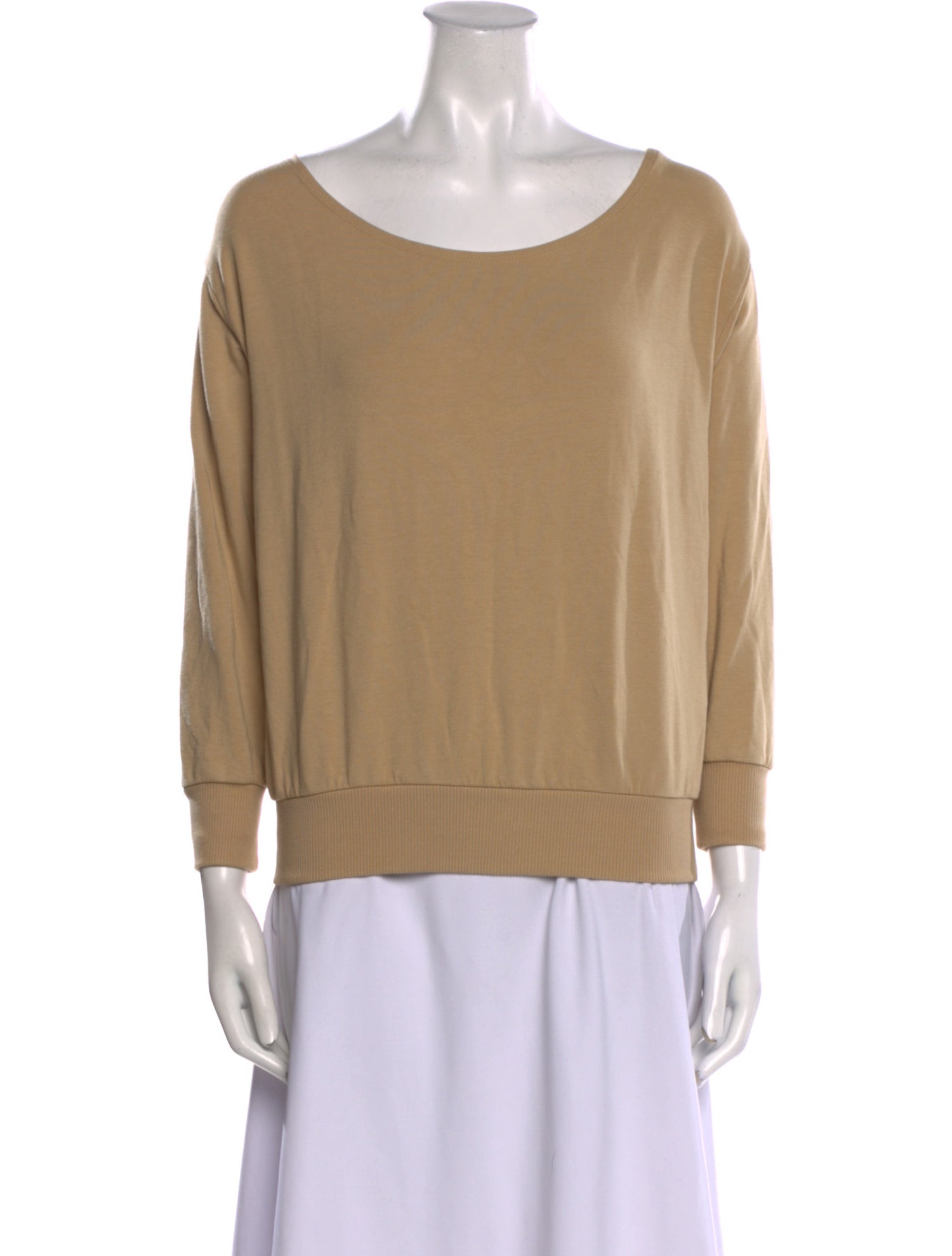 L'Agence Scoop Neck Three-Quarter Sleeve Sweatshirt