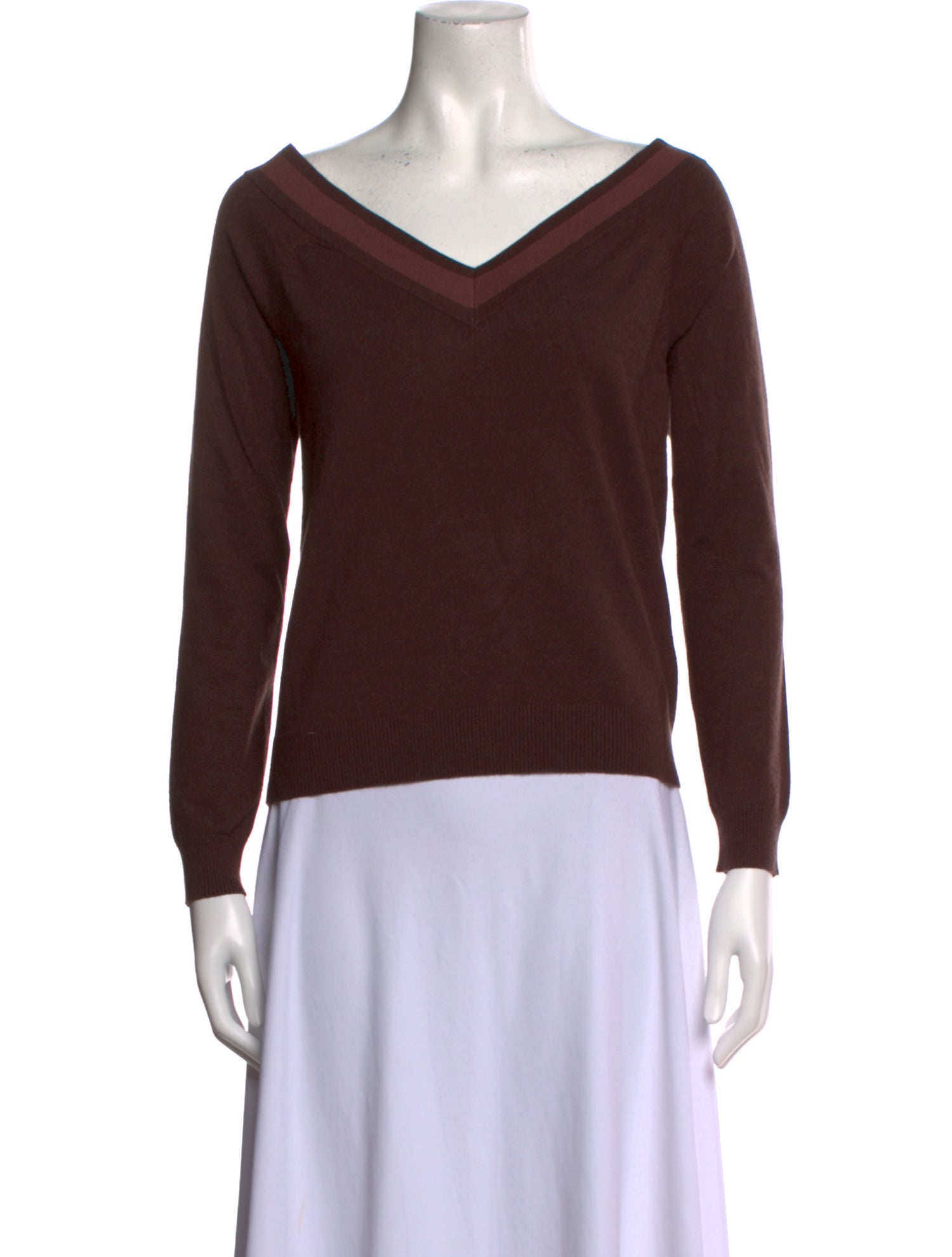 L'Agence V-Neck Long Sleeve Top