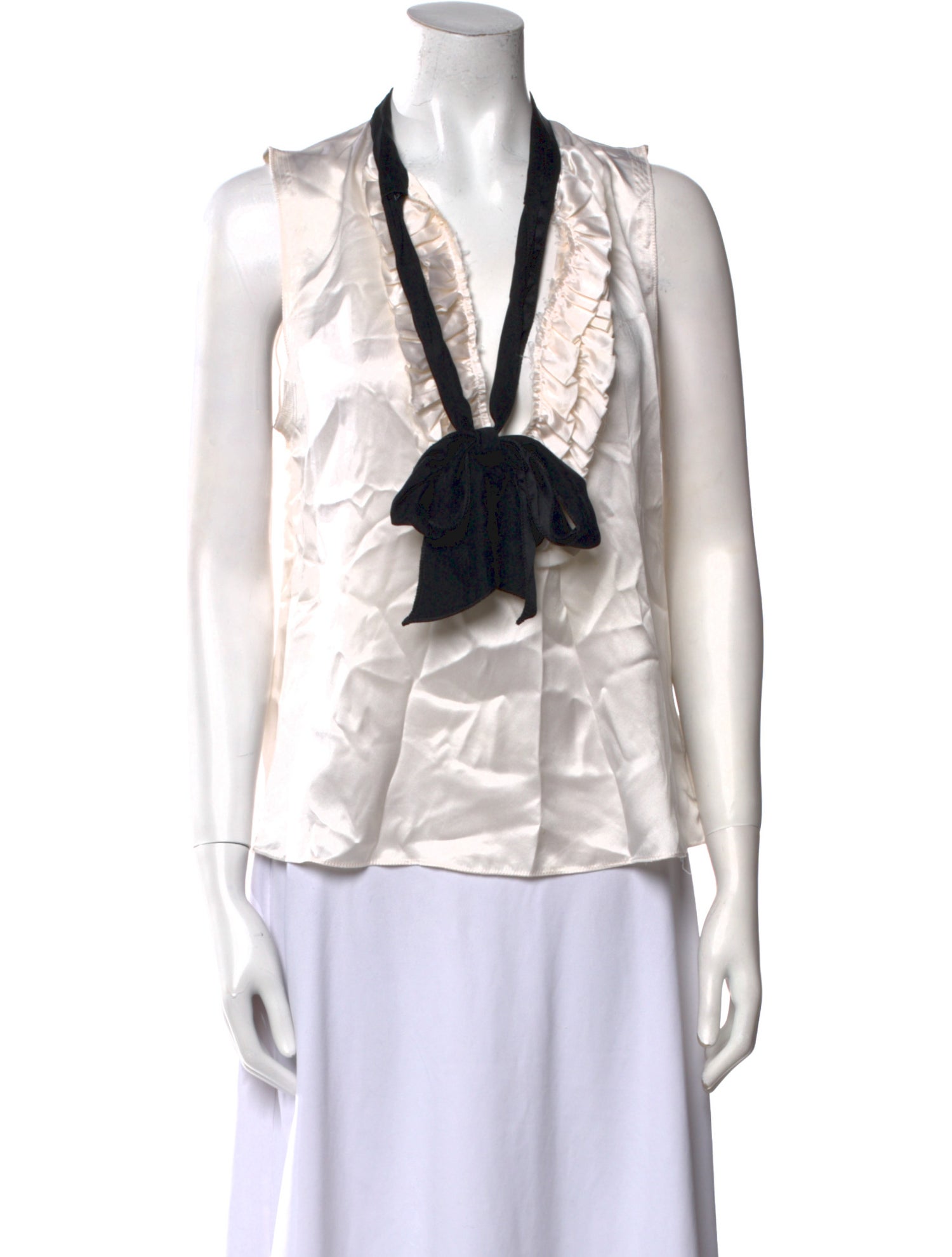 L'Agence Silk V-Neck Blouse