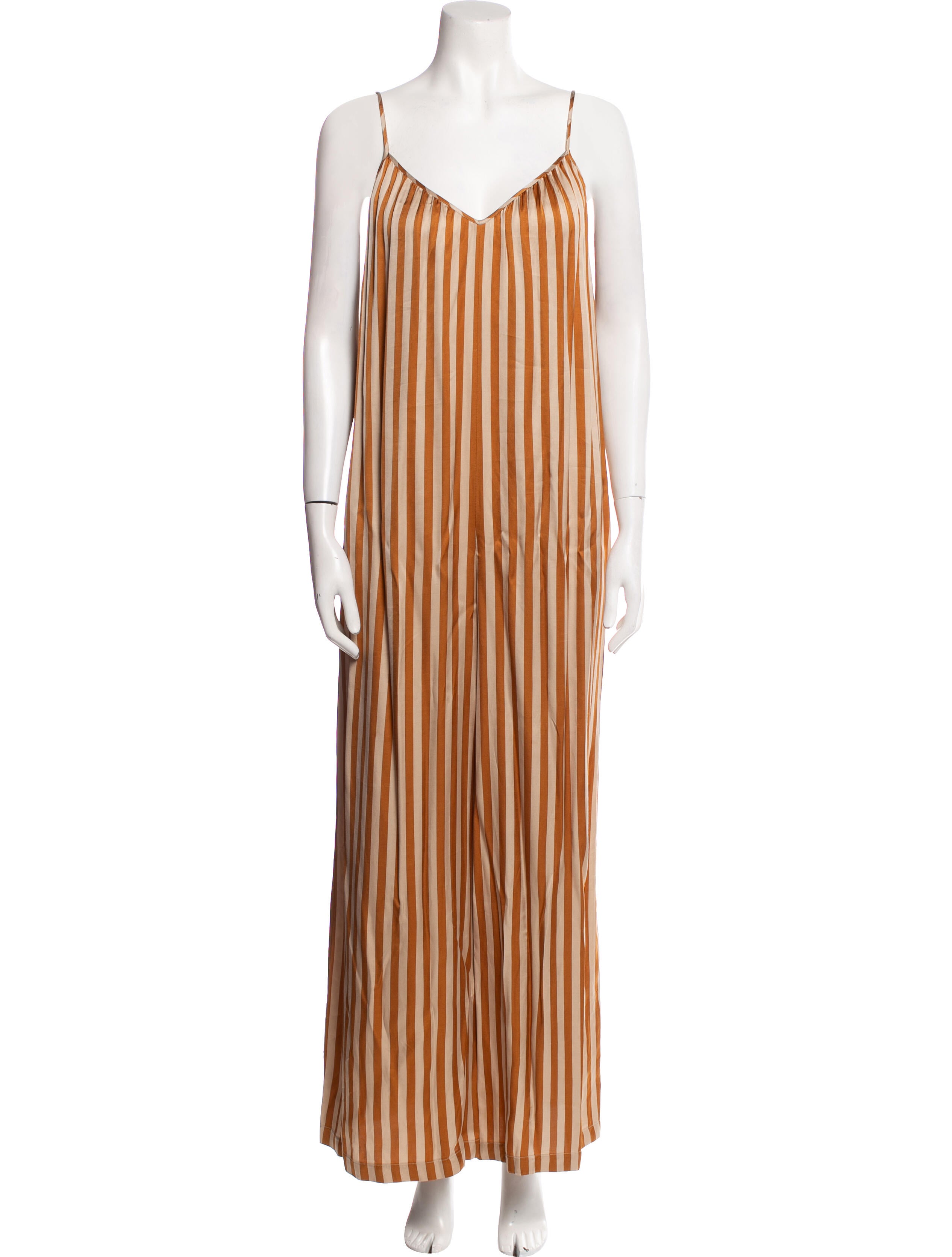 L'Agence Striped V-Neck Jumpsuit