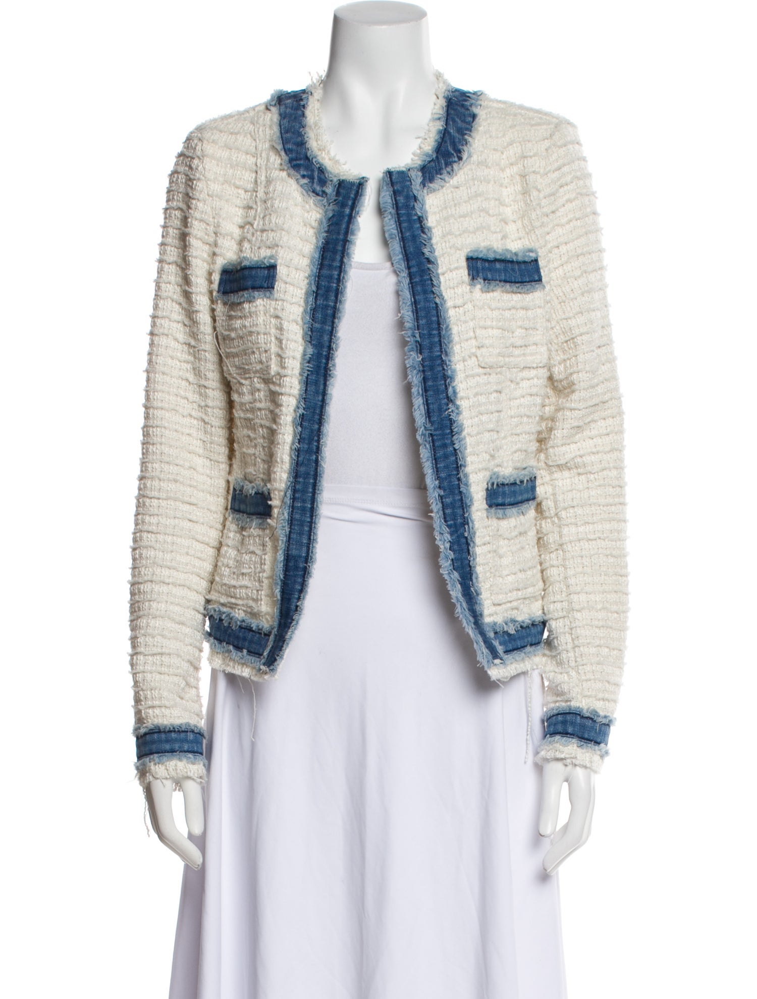 L'Agence Tweed Pattern Evening Jacket