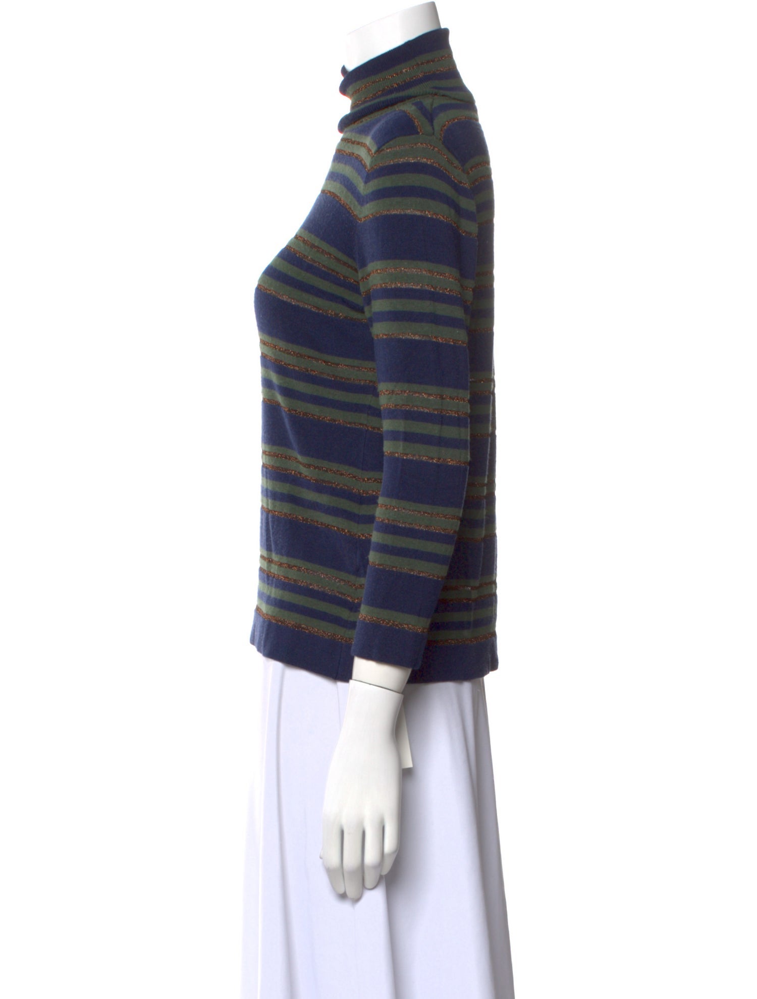 L'Agence Striped Turtleneck Sweater