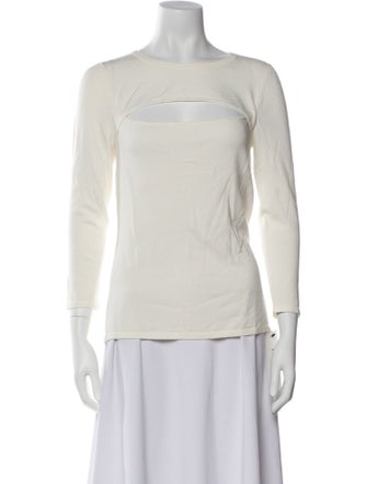 L'Agence Bateau Neckline Three-Quarter Sleeve Top
