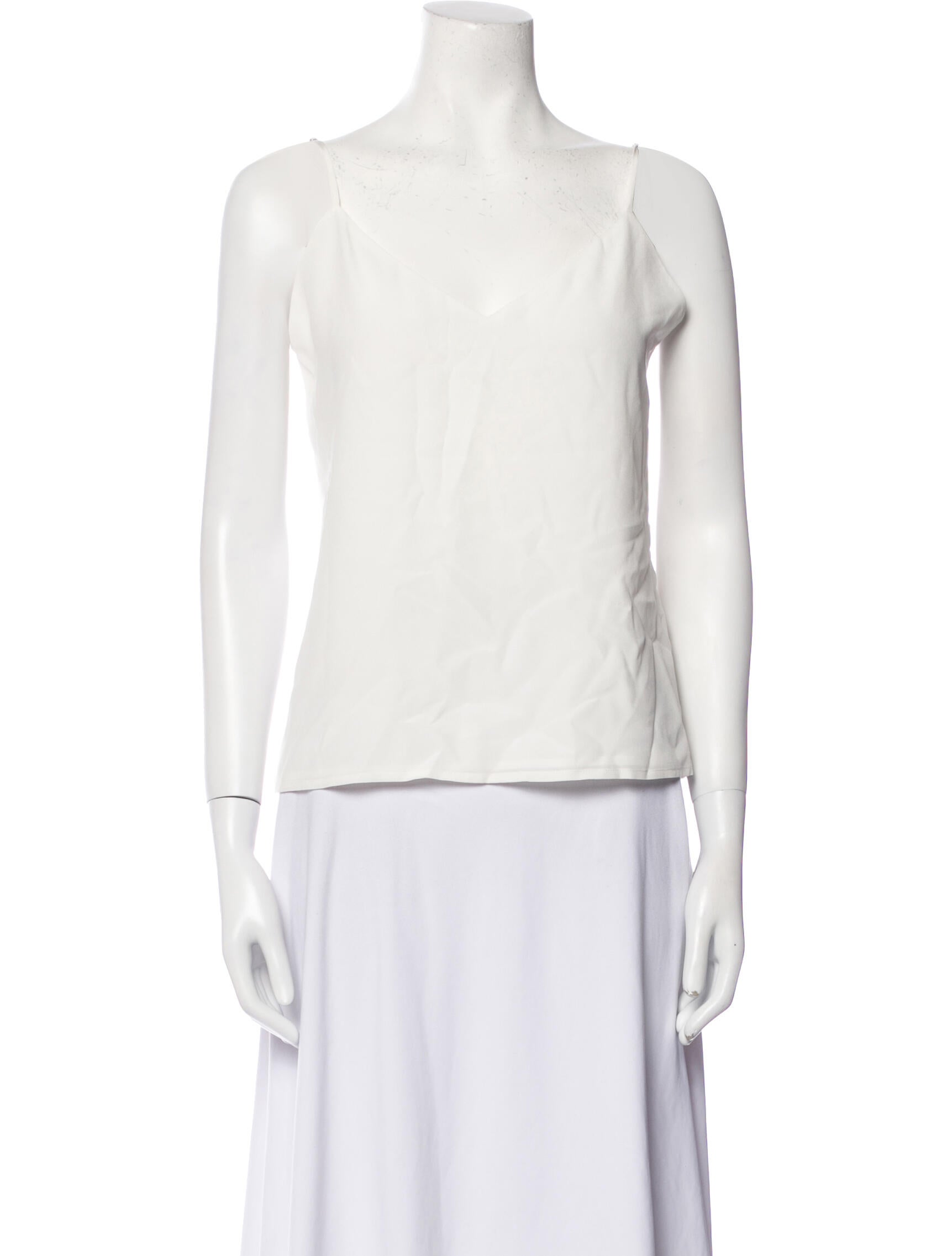 L'Agence Silk Square Neckline Top
