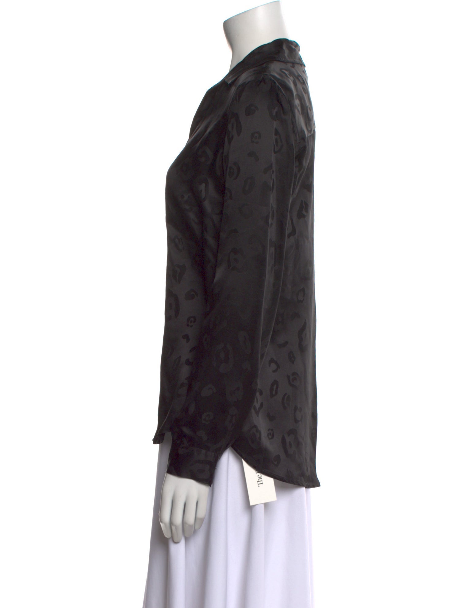 L'Agence Silk Long Sleeve Button-Up Top