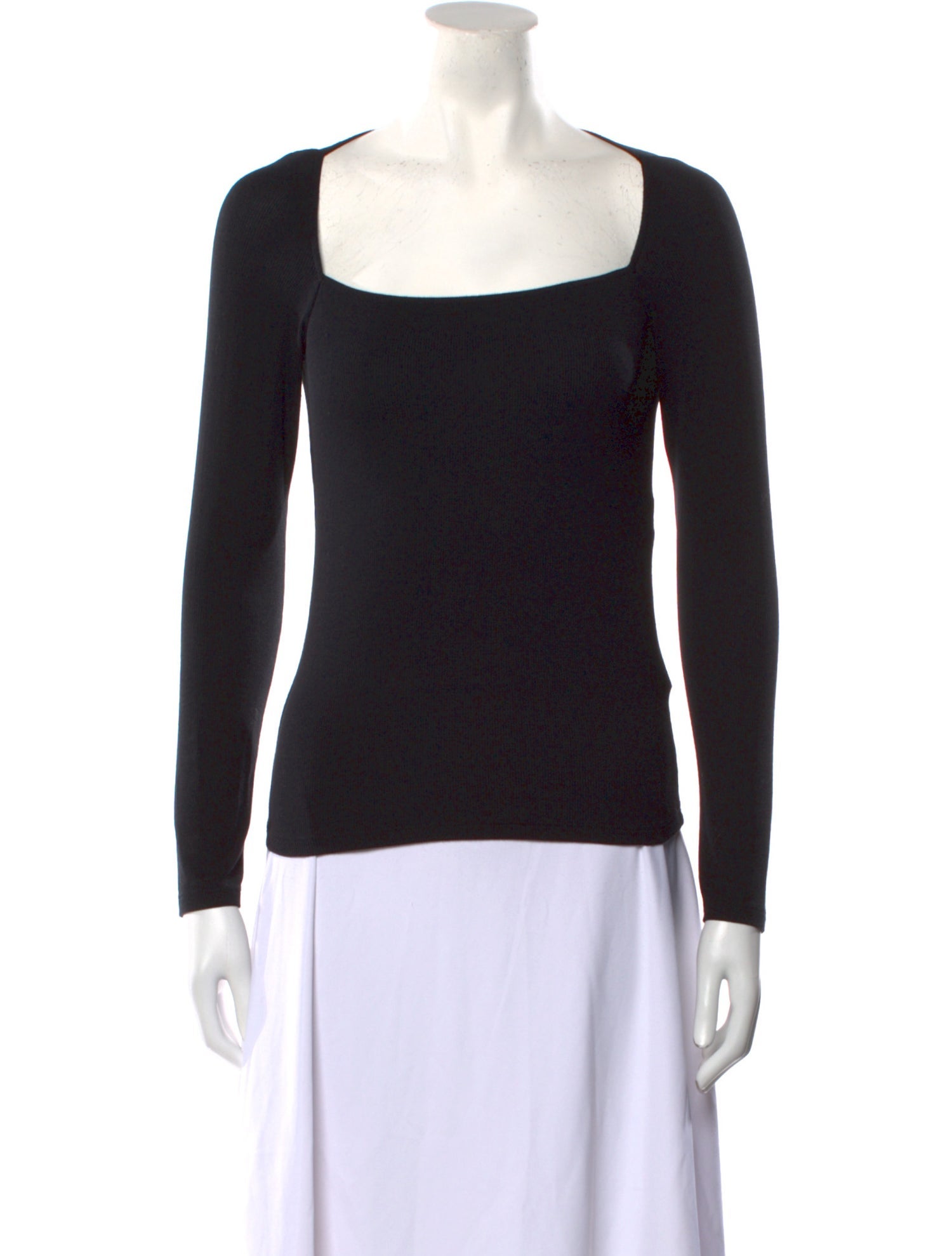 L'Agence Square Neckline Long Sleeve Top