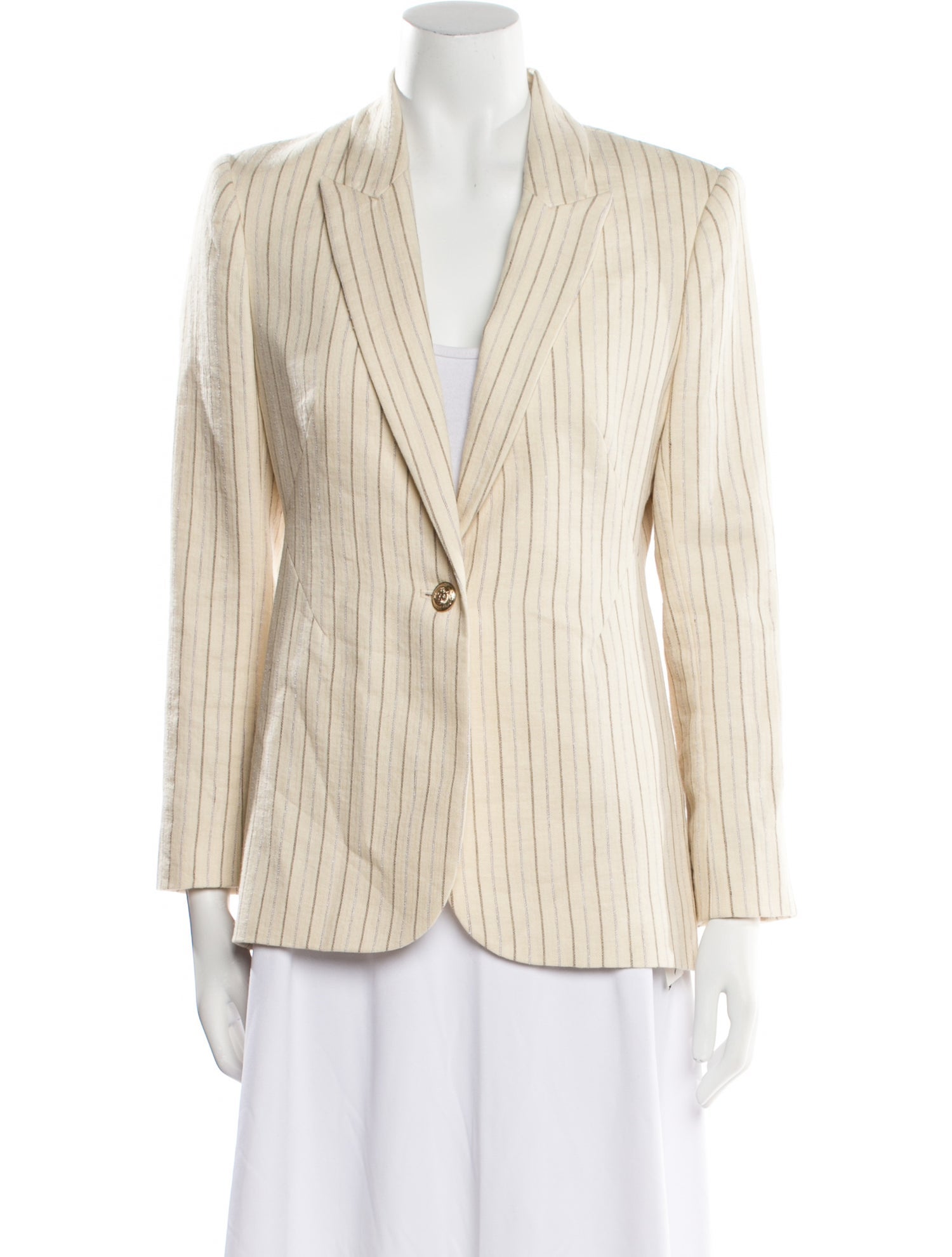 L'Agence Linen Striped Blazer