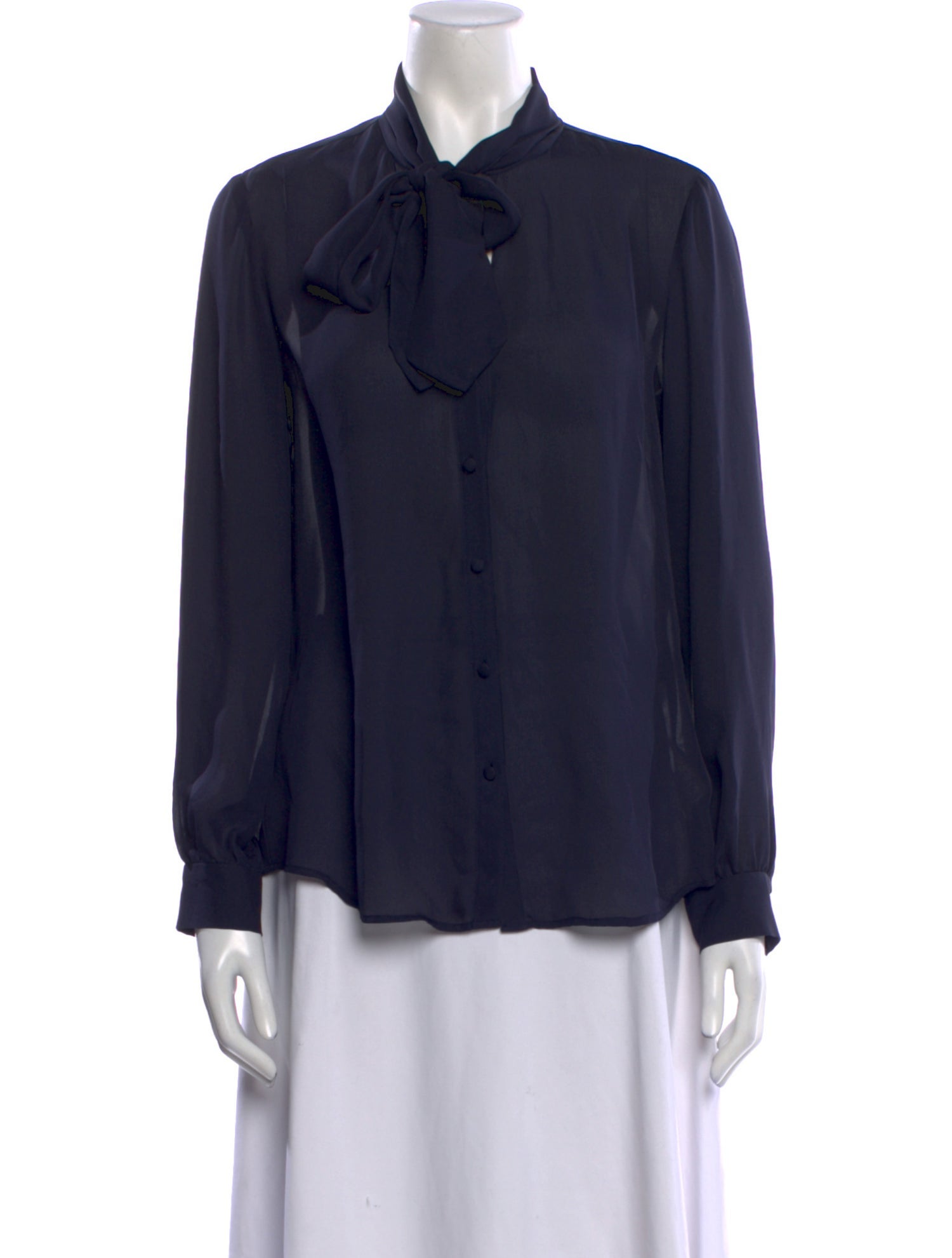 L'Agence Silk Long Sleeve Button-Up Top