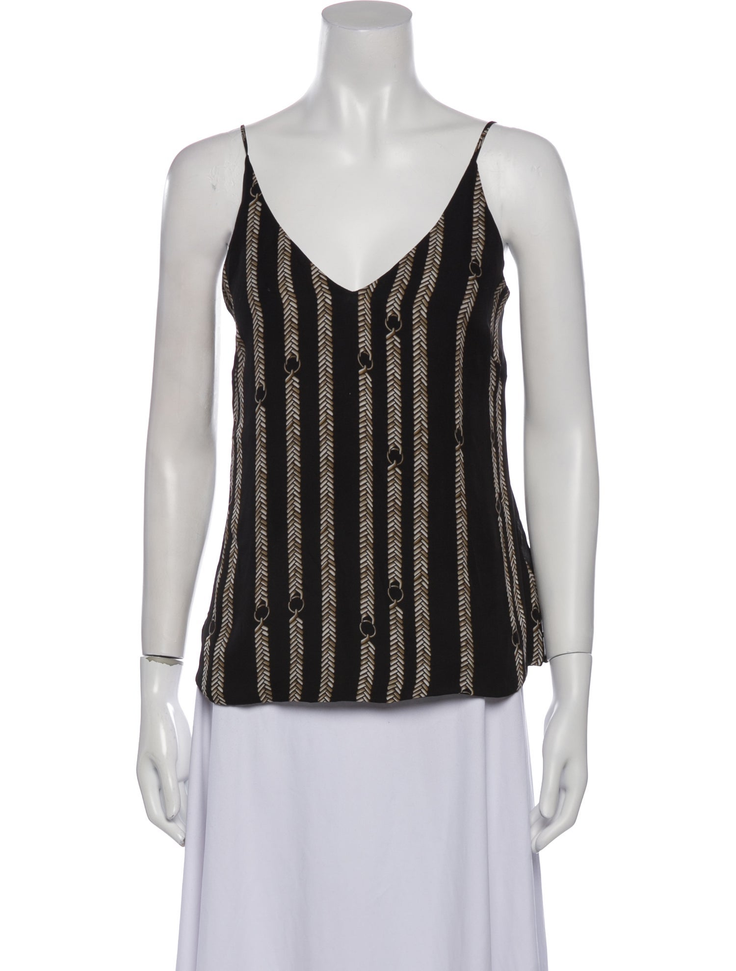 L'Agence Silk Striped Top