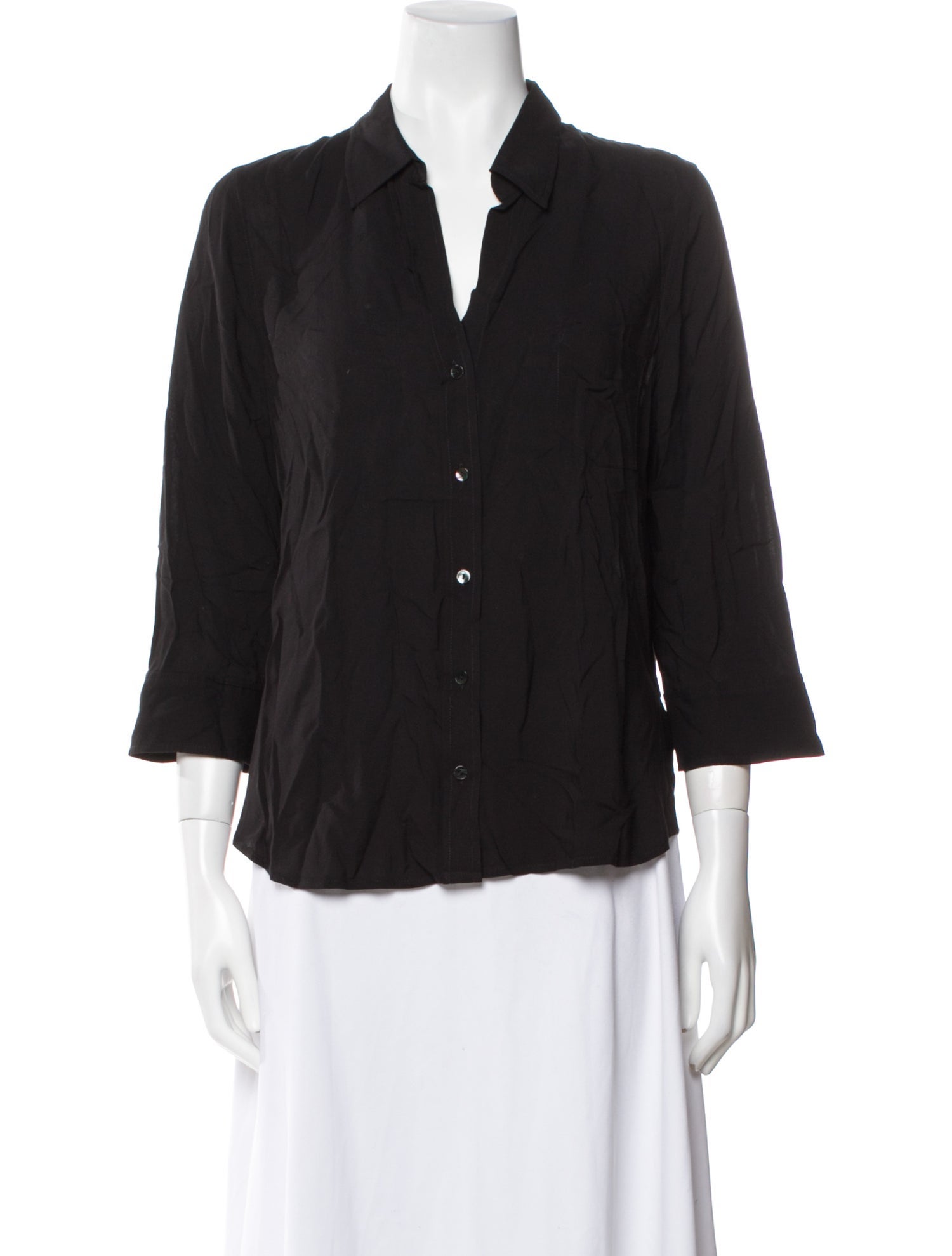 L'Agence Three-Quarter Sleeve Button-Up Top