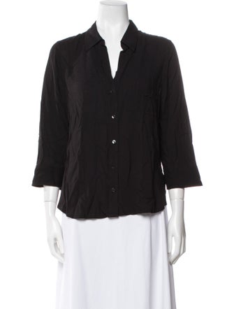 L'Agence Three-Quarter Sleeve Button-Up Top