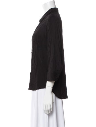 L'Agence Three-Quarter Sleeve Button-Up Top