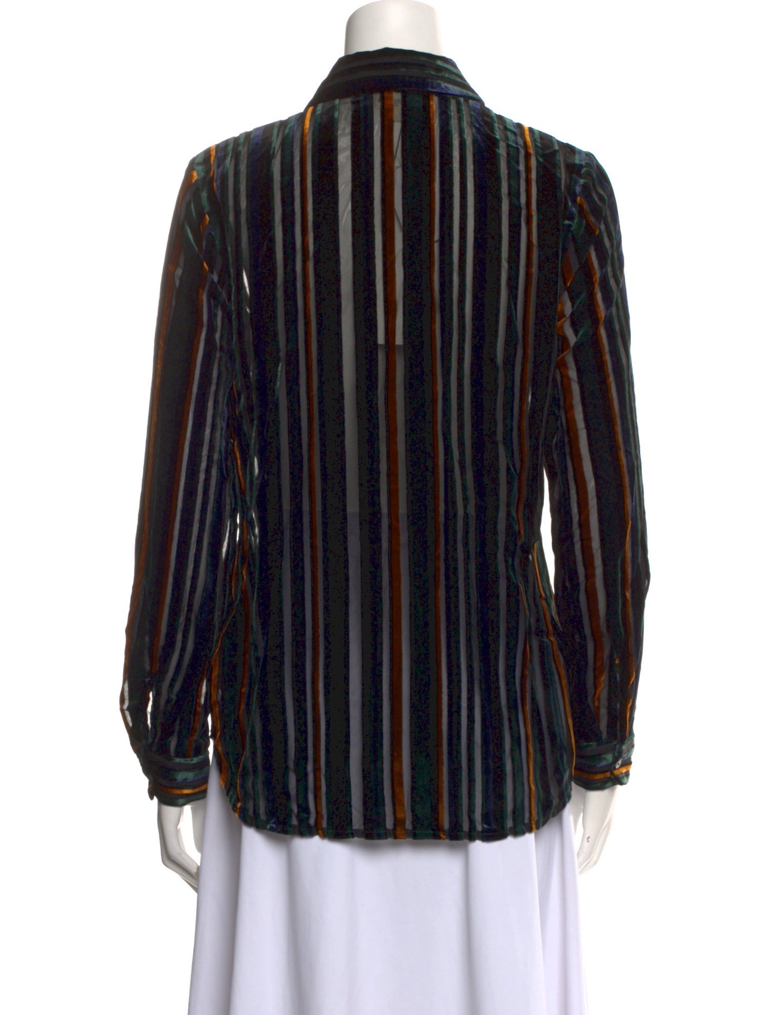 L'Agence Striped Long Sleeve Button-Up Top