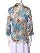 L'Agence Silk Printed Button-Up Top