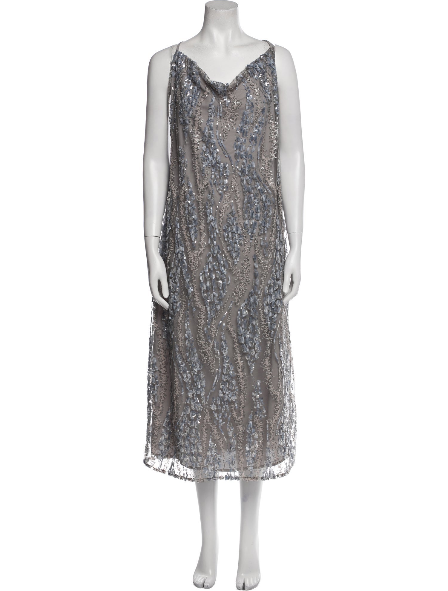 L'Agence Cowl Neck Long Dress