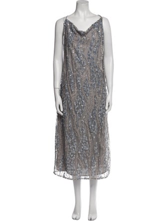 L'Agence Cowl Neck Long Dress