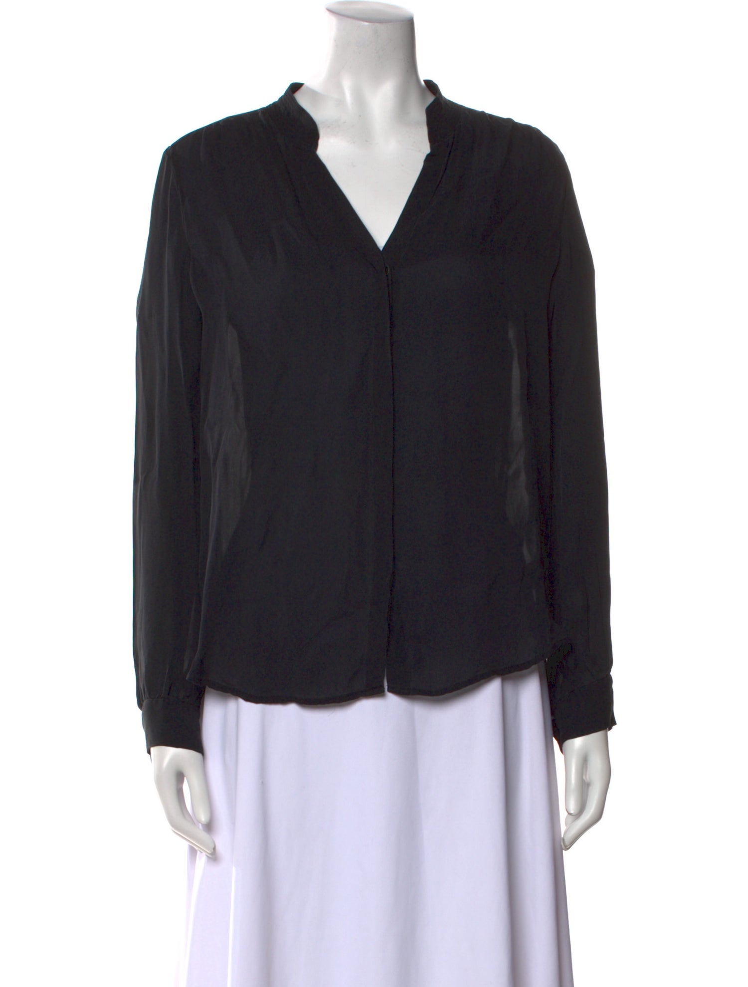 L'Agence Silk V-Neck Blouse