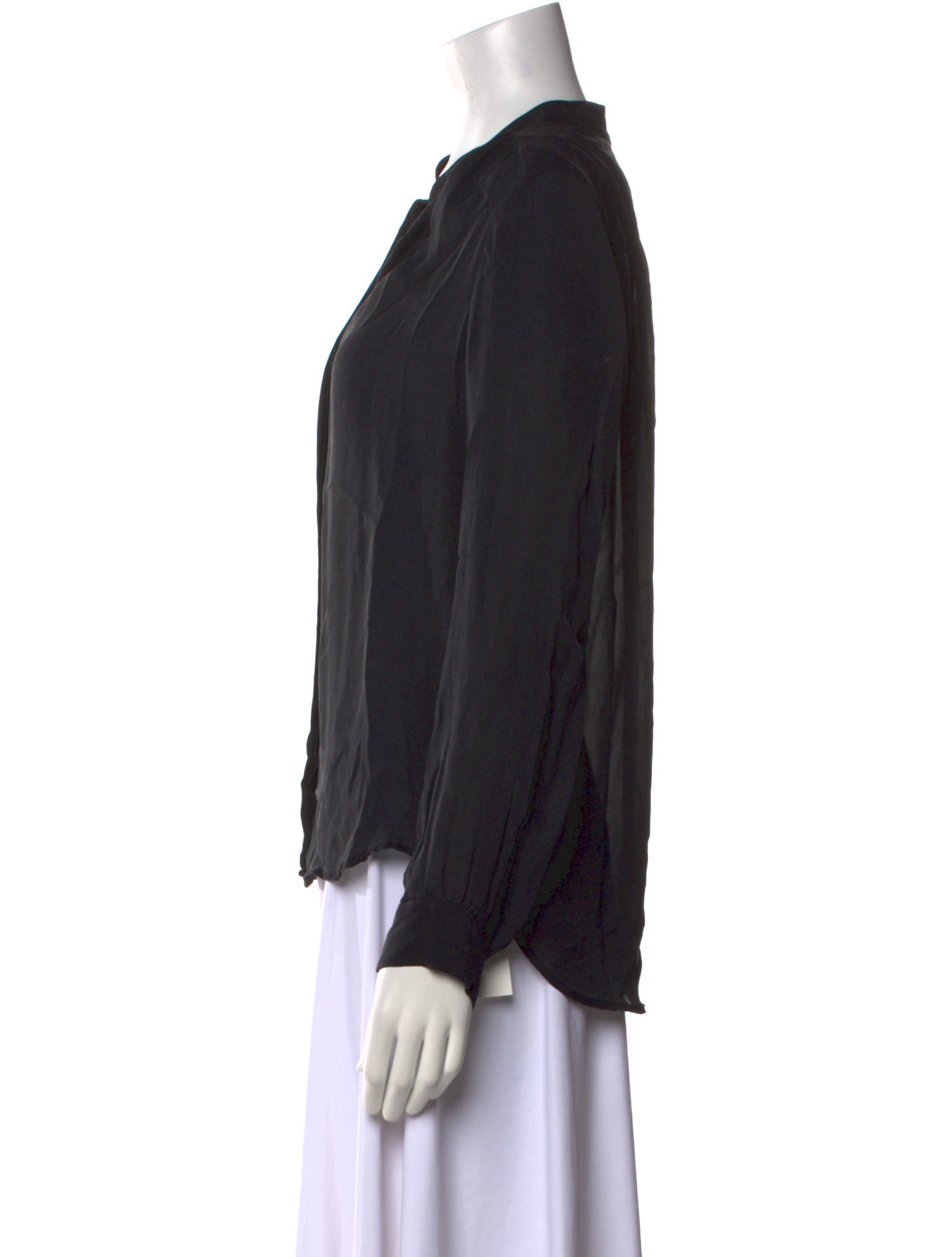 L'Agence Silk V-Neck Blouse