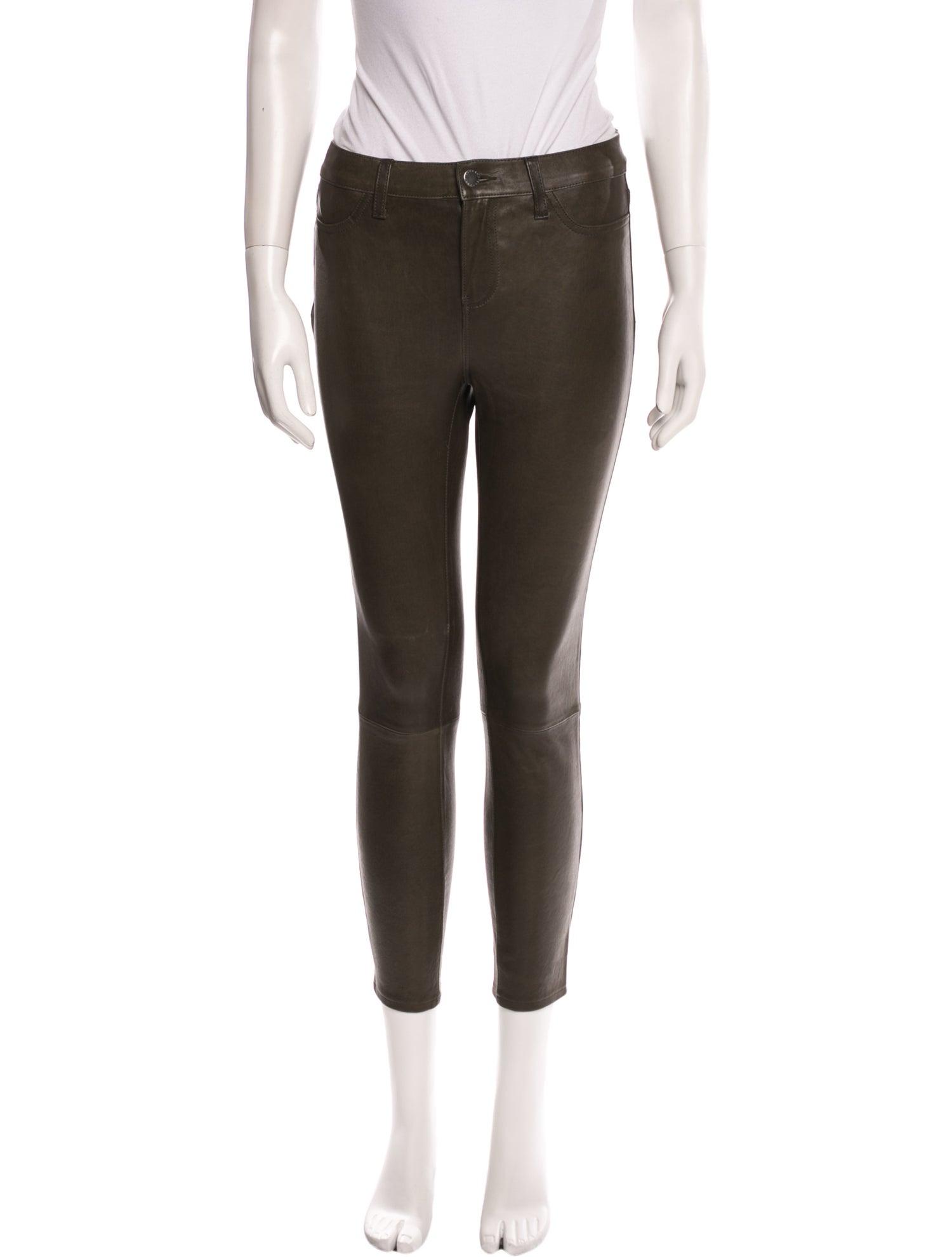 L'Agence Leather Skinny Leg Pants