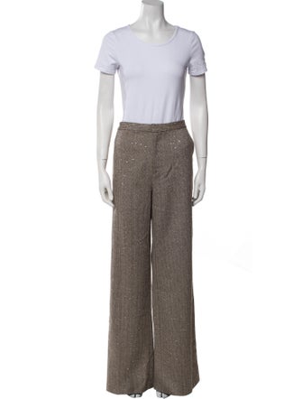 L'Agence Tweed Pattern Crystal Embellishments Pantsuit