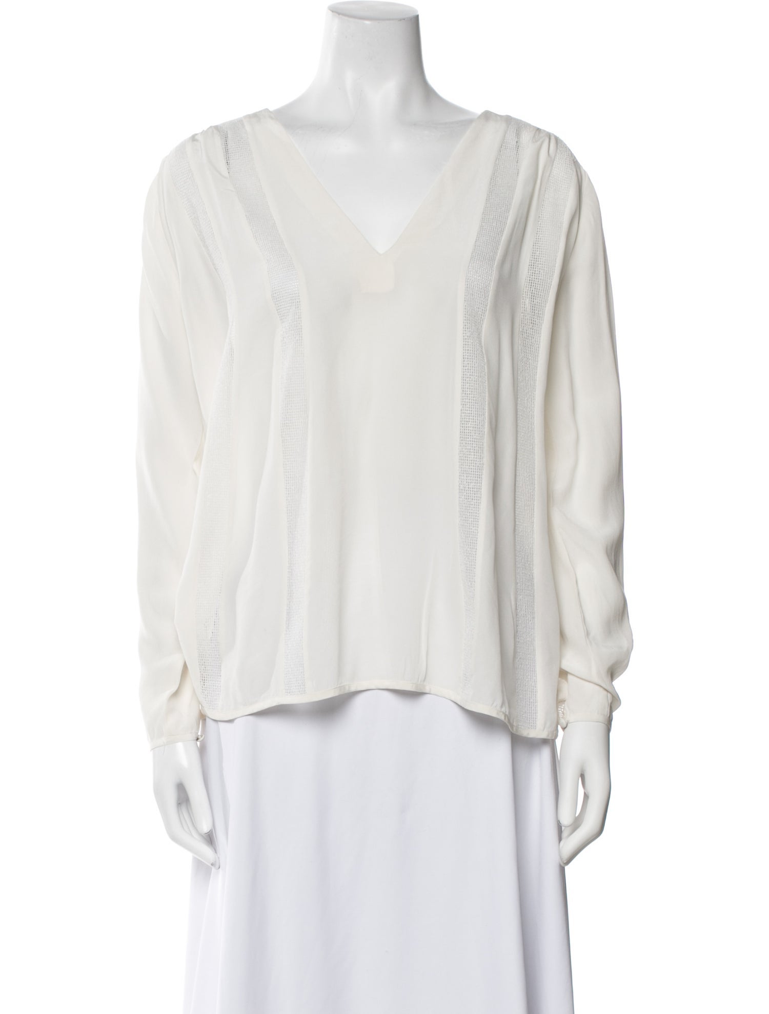L'Agence Silk V-Neck Blouse