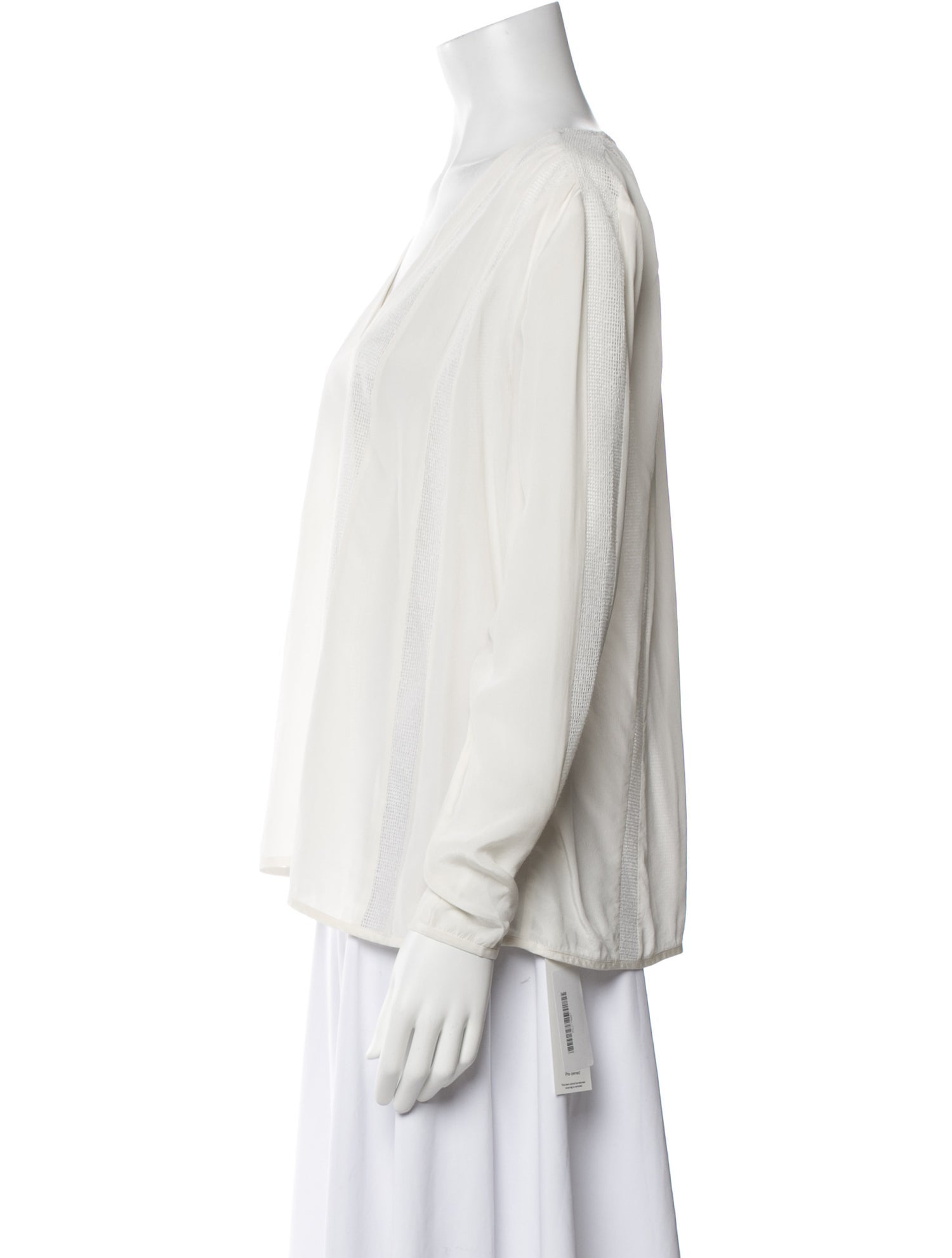 L'Agence Silk V-Neck Blouse