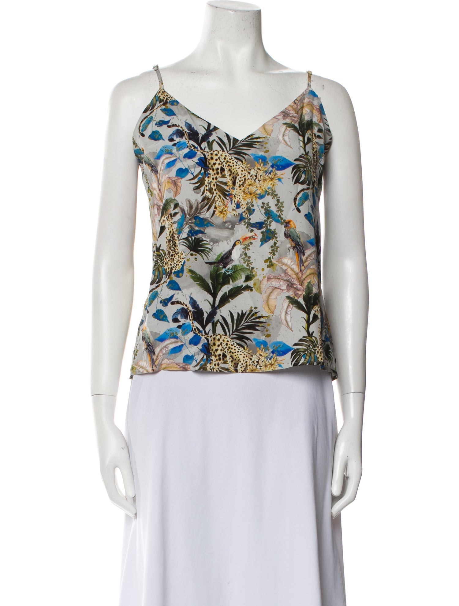 L'Agence Silk Floral Print Top
