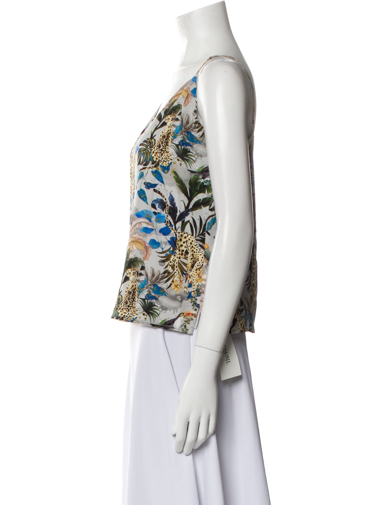 L'Agence Silk Floral Print Top