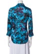 L'Agence Silk Floral Print Button-Up Top