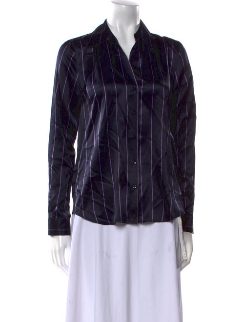 L'Agence Silk Printed Button-Up Top