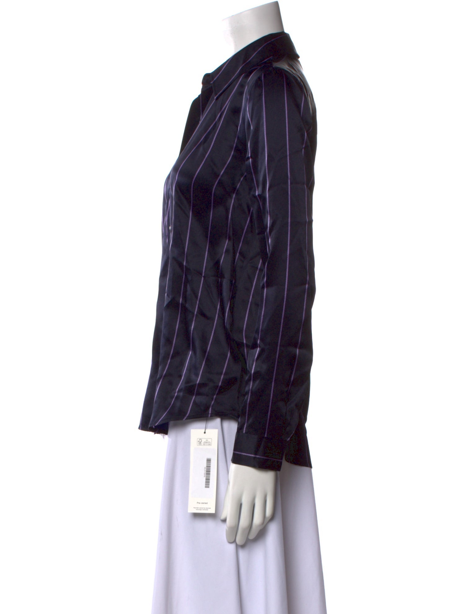 L'Agence Silk Printed Button-Up Top