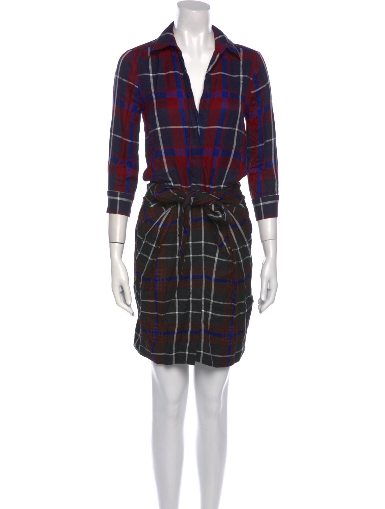 L'Agence Plaid Print Mini Dress