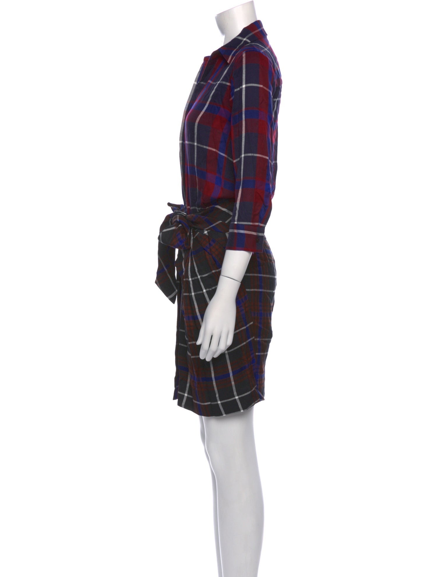 L'Agence Plaid Print Mini Dress