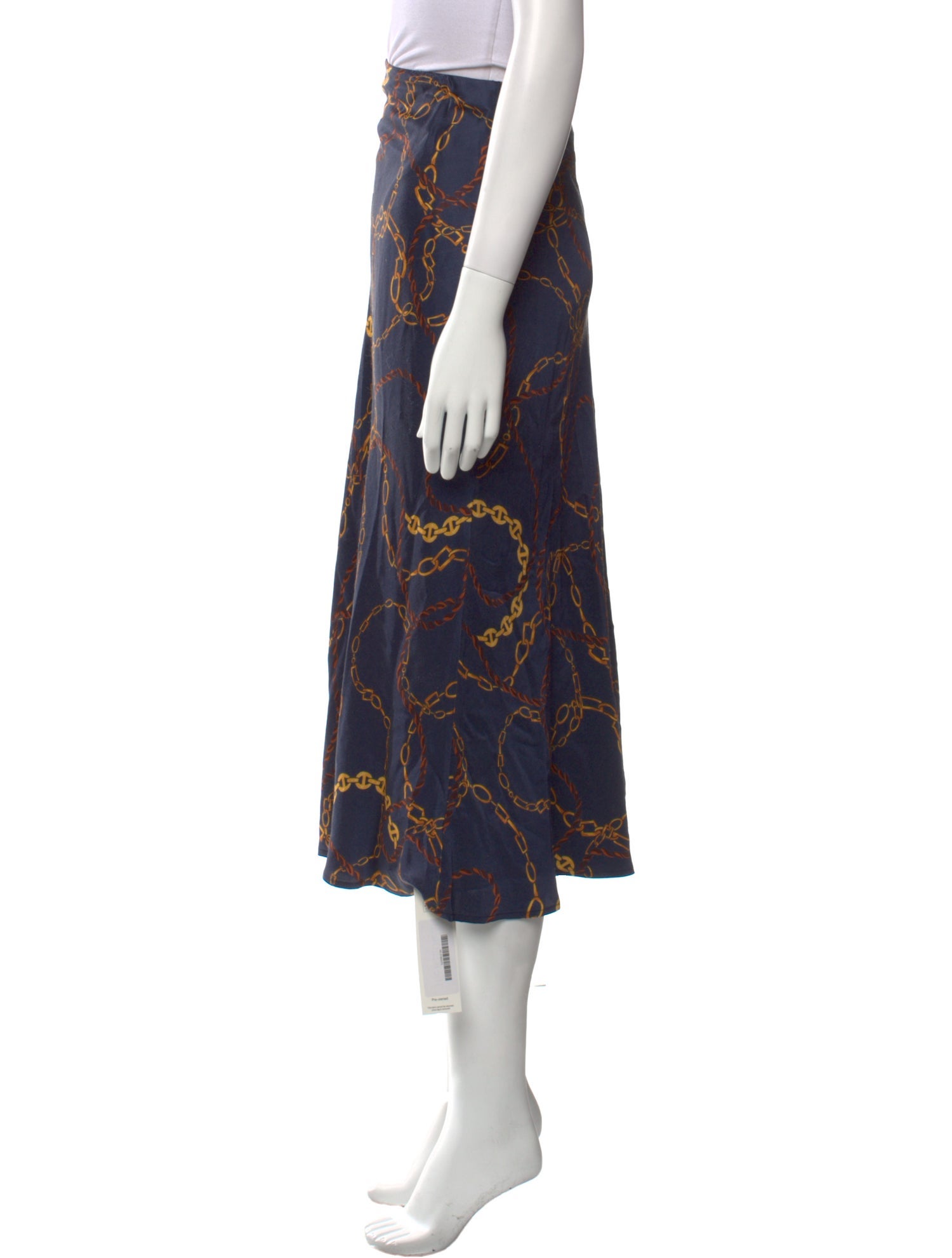 L'Agence Printed Midi Length Skirt