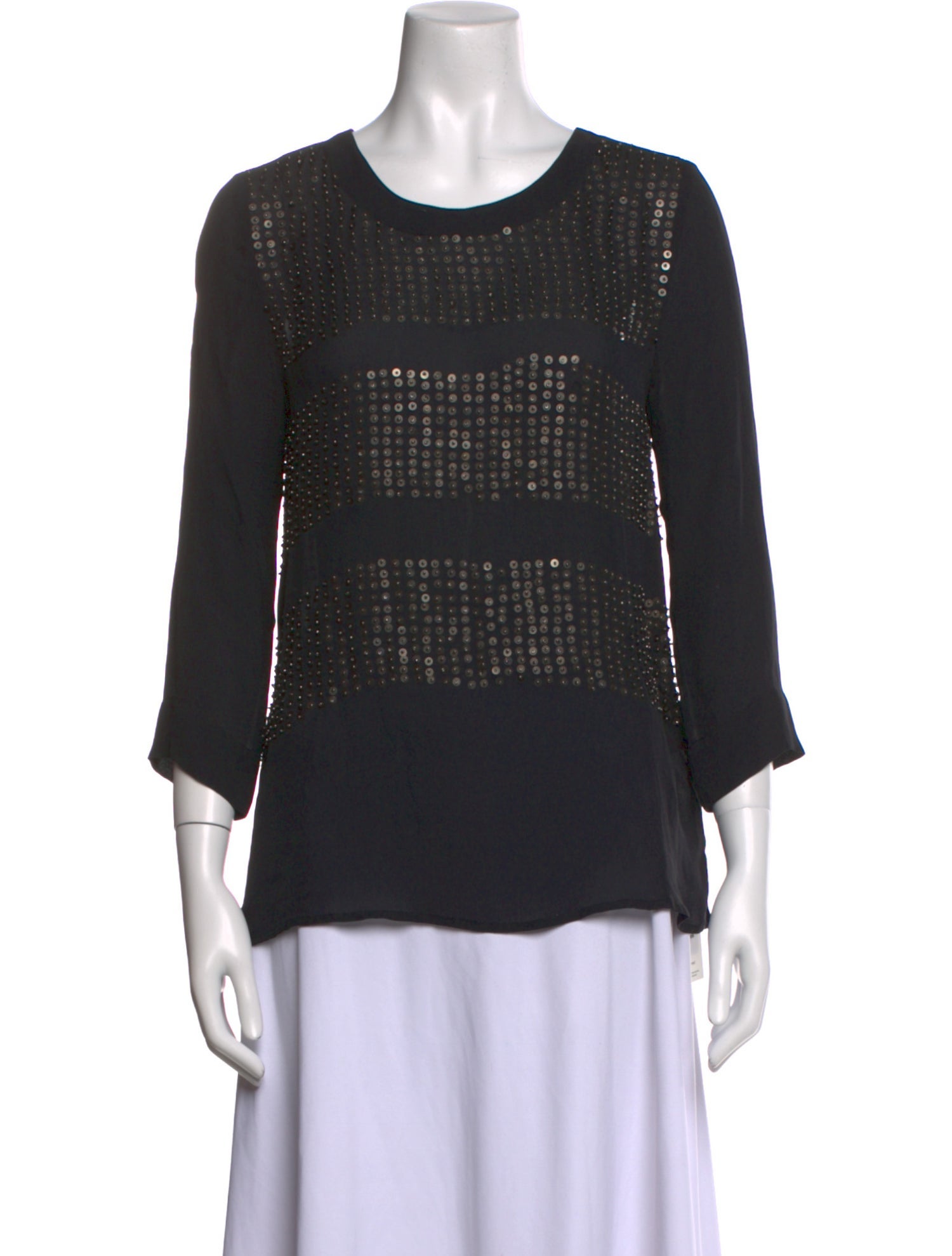 L'Agence Silk Scoop Neck Blouse