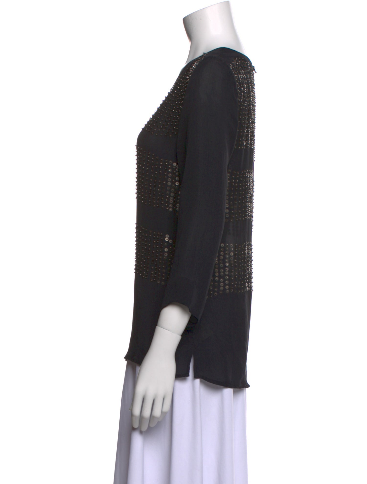 L'Agence Silk Scoop Neck Blouse