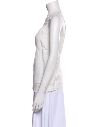 L'Agence Linen Square Neckline Top