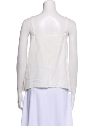 L'Agence Linen Square Neckline Top