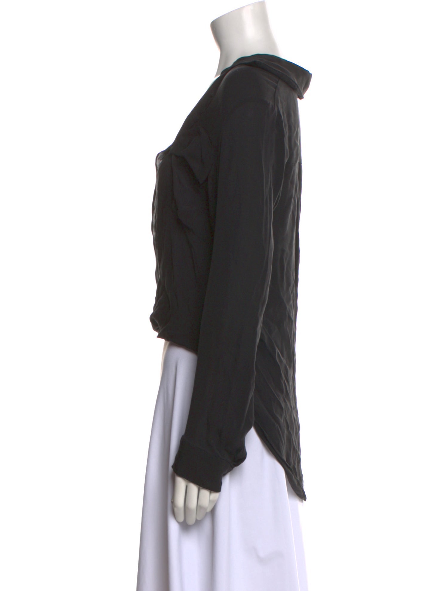 L'Agence Silk V-Neck Crop Top