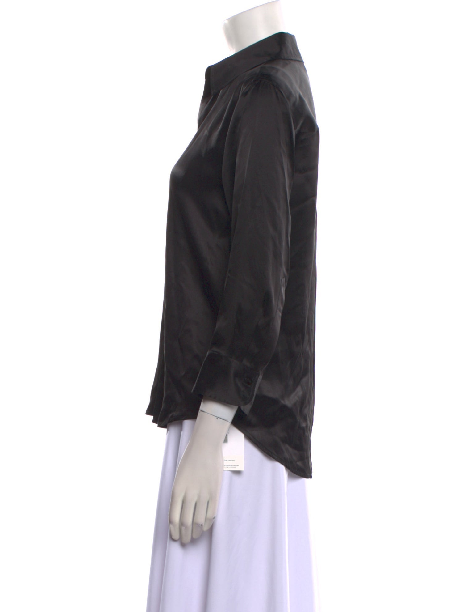 L'Agence Silk Three-Quarter Sleeve Button-Up Top w/ Tags