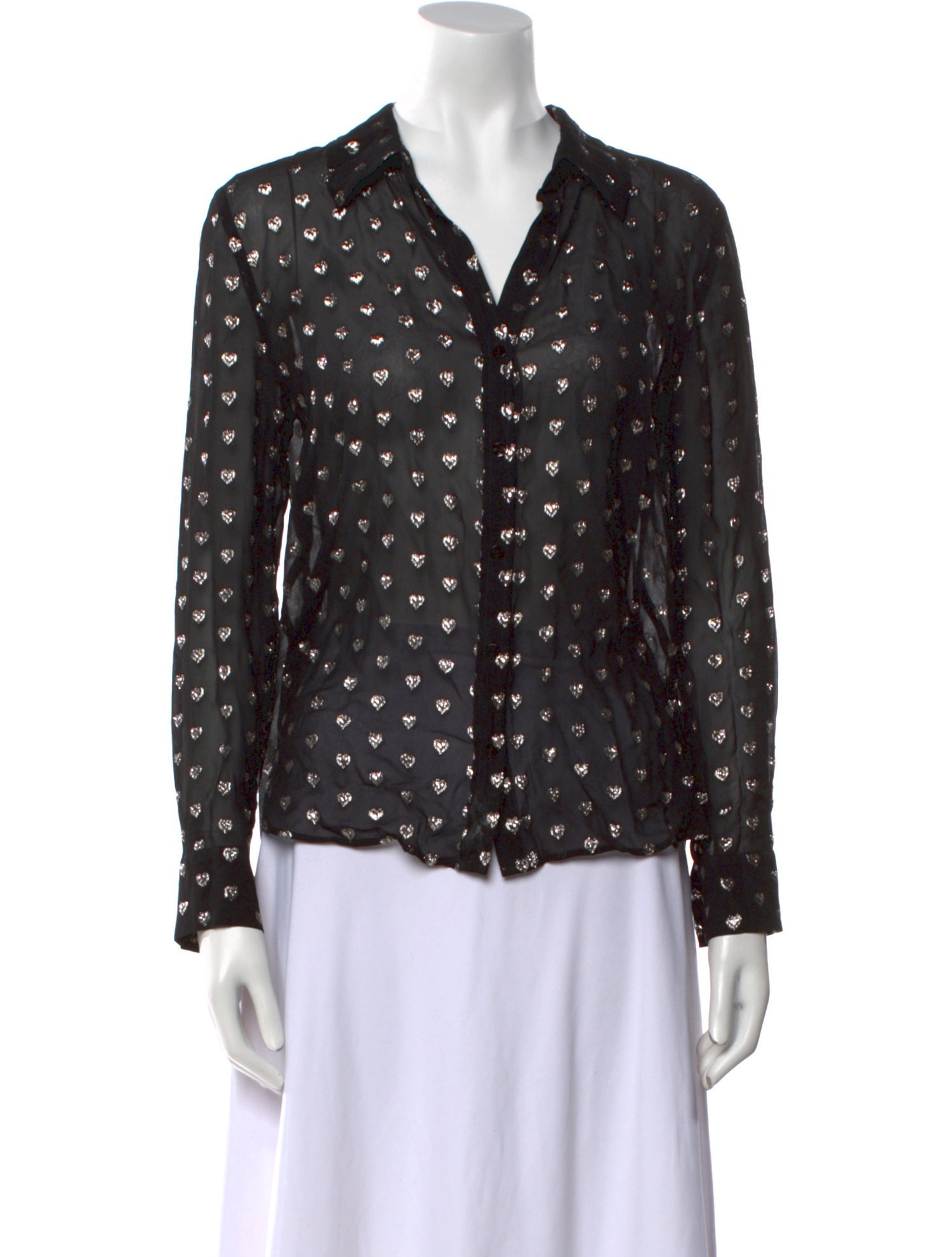 L'Agence Printed Long Sleeve Button-Up Top