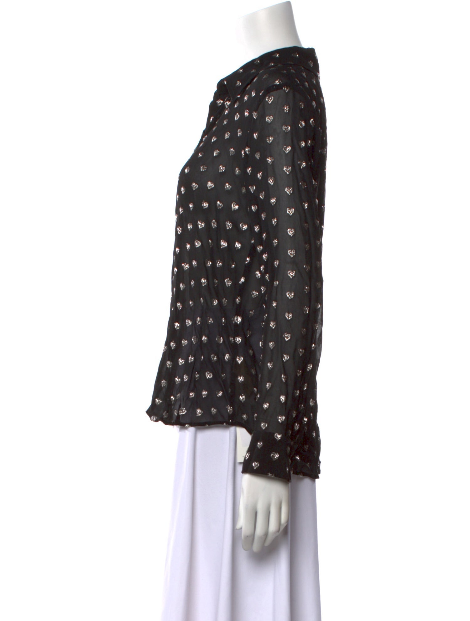 L'Agence Printed Long Sleeve Button-Up Top