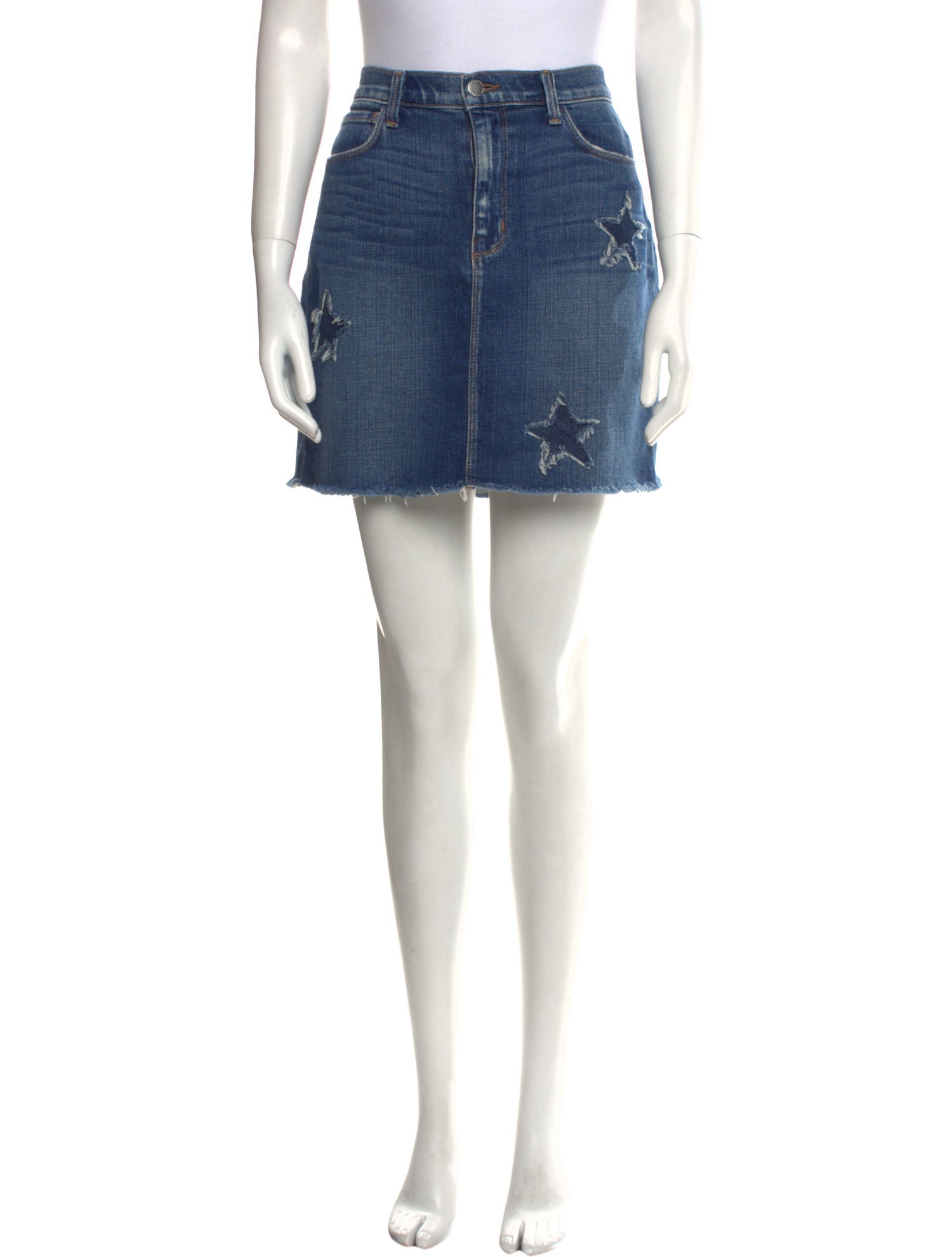 L'Agence Distressed Accents Mini Skirt