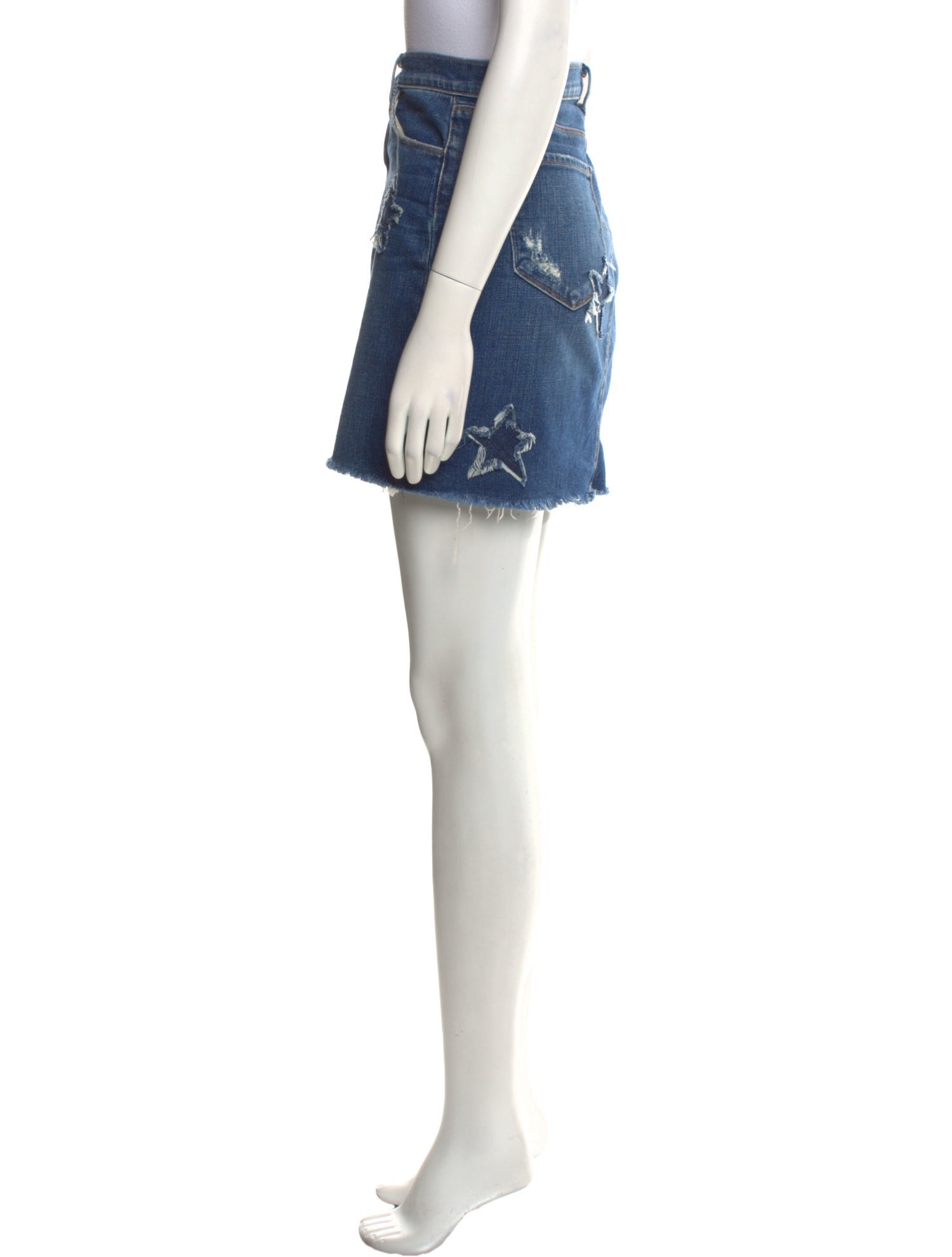 L'Agence Distressed Accents Mini Skirt