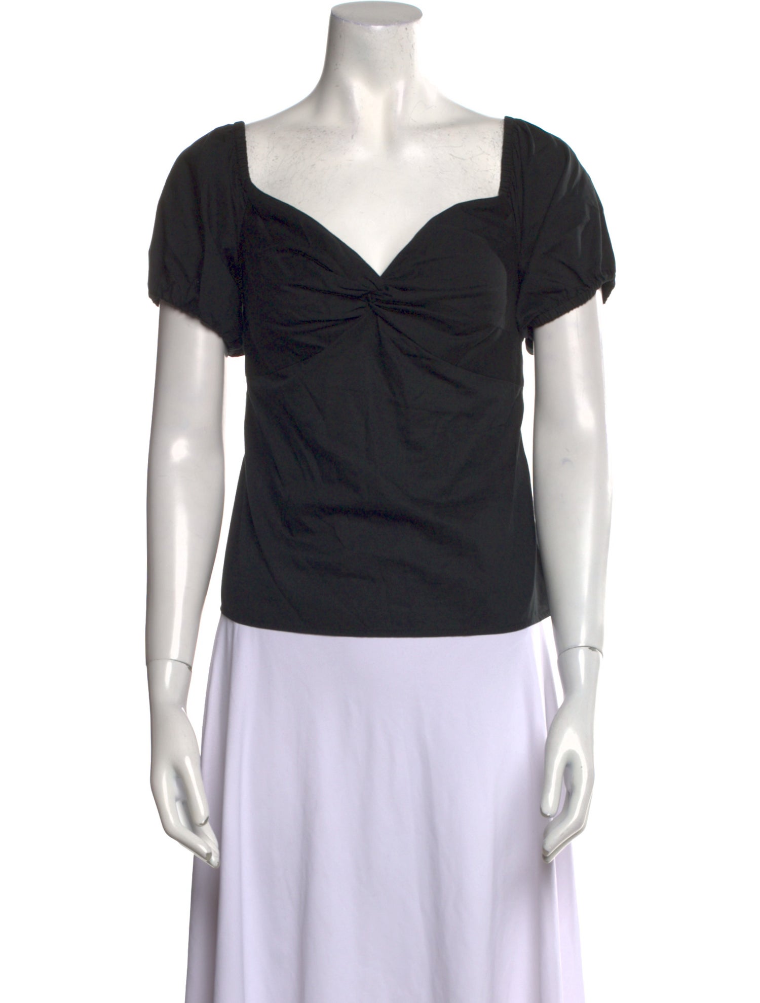 L'Agence Square Neckline Short Sleeve Top