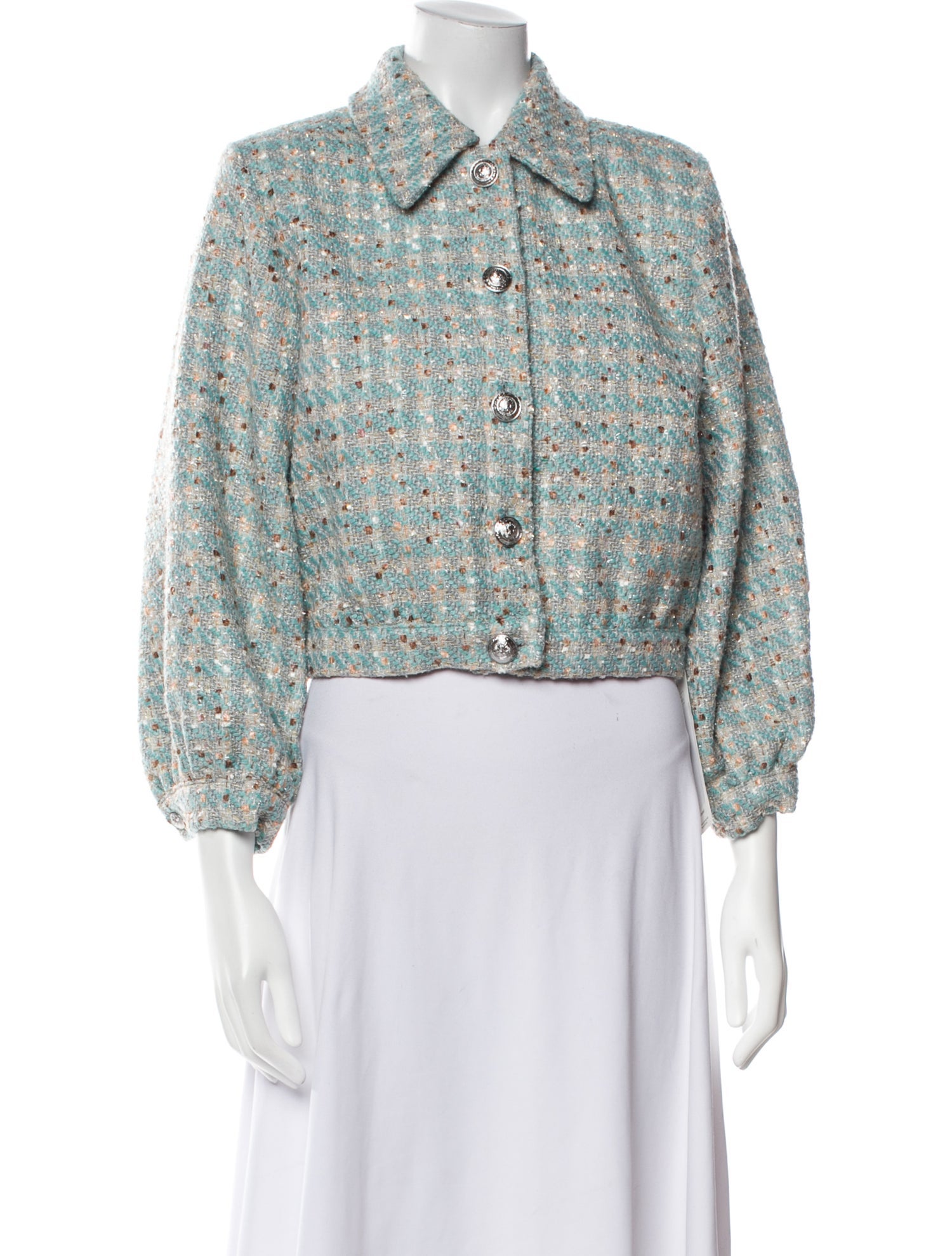 L'Agence Tweed Pattern Evening Jacket