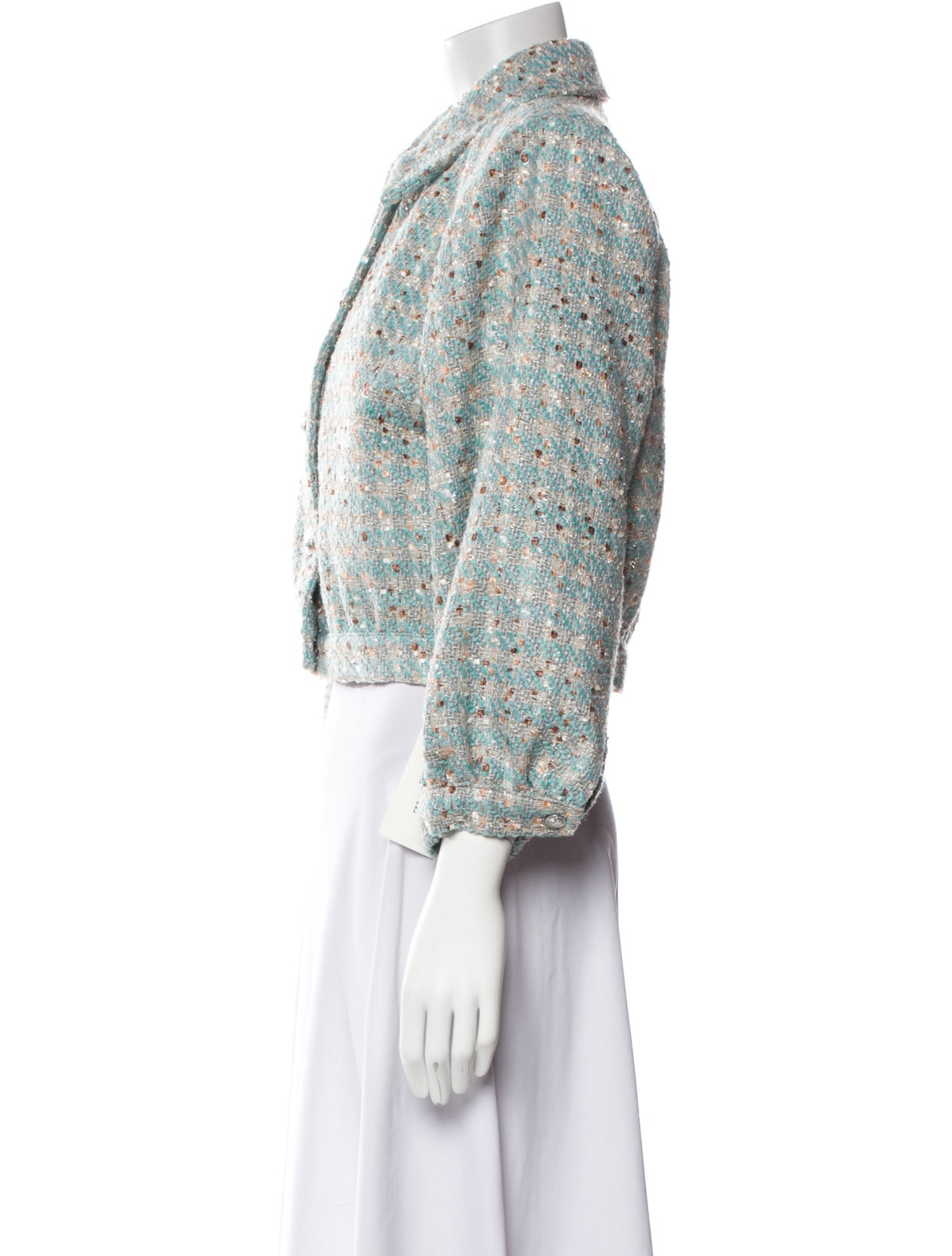 L'Agence Tweed Pattern Evening Jacket