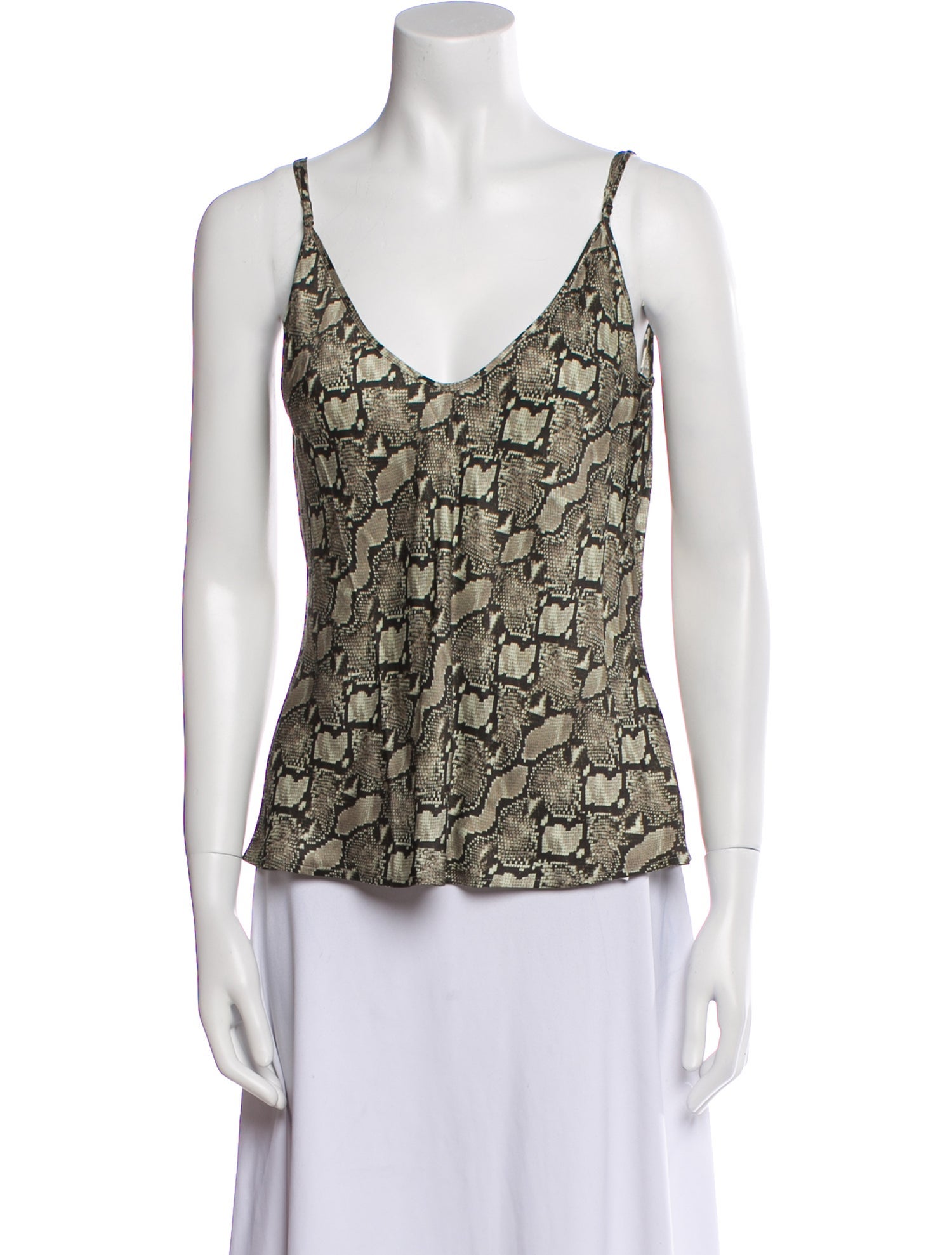 L'Agence Printed V-Neck Top