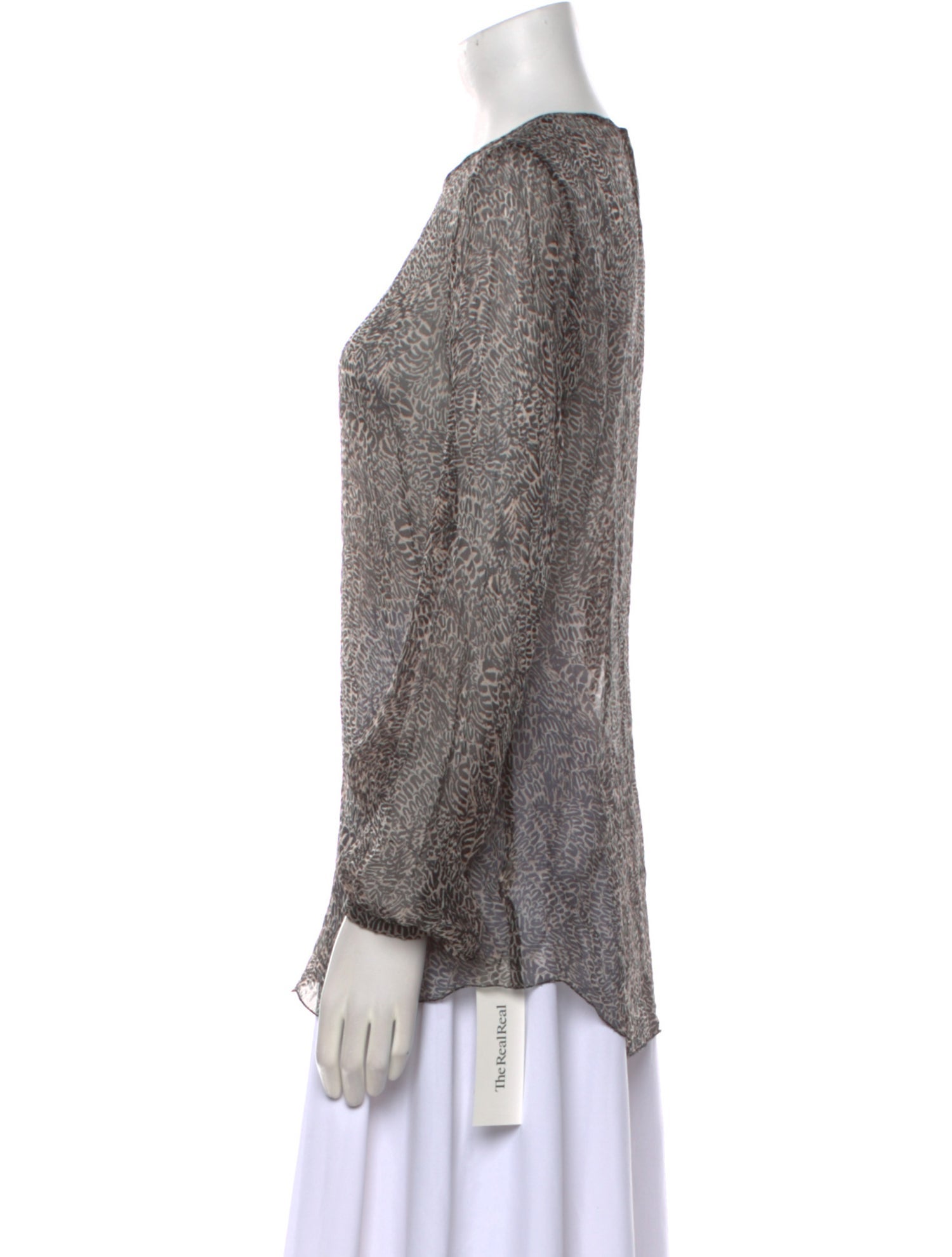 L'Agence Silk Crew Neck Sweatshirt