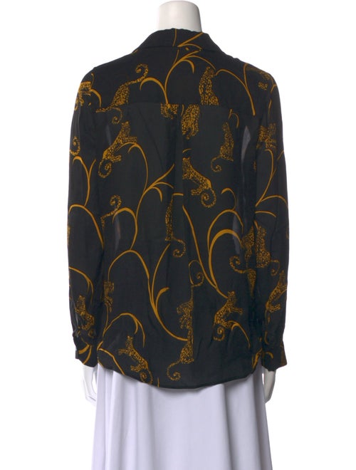 L'Agence Silk Printed Button-Up Top